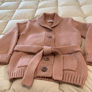 Keco Kids Cardigan With Tie belt 100% Merino Wool Sit 7:8